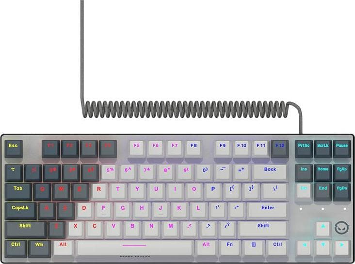 Клавиатура Lorgar Azar 514 TKL, механична, Linear Dream суичове, гейминг, RGB подсветка, бяла, USB