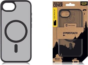 Хибриден удароустойчив кейс с MagSafe за iPhone 16e (2025) - Tactical MagForce Hyperstealth Cover (черен-прозрачен)