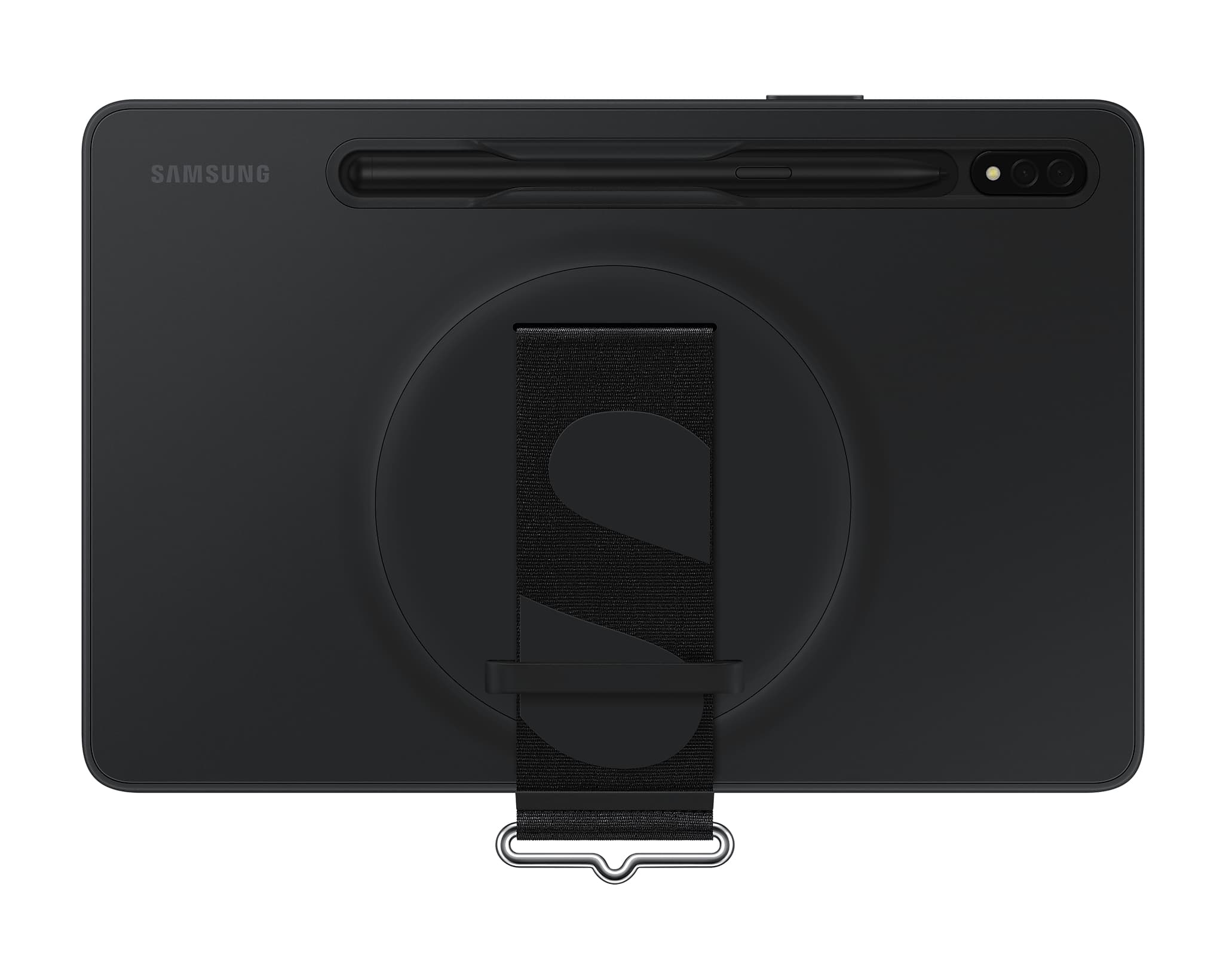 Оригинален поликарбонатов кейс с ластик против изпускане за Samsung Galaxy Tab S8 - Samsung Protective Strap Cover EF-GX700CBEGWW (черен)