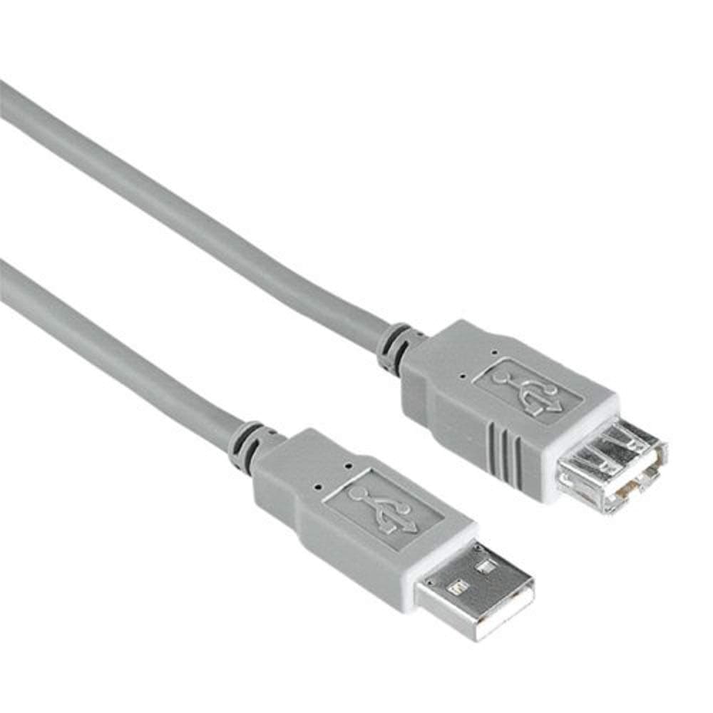 Кабел Hama 30618, USB A(м) към USB A(ж), 3m, сив