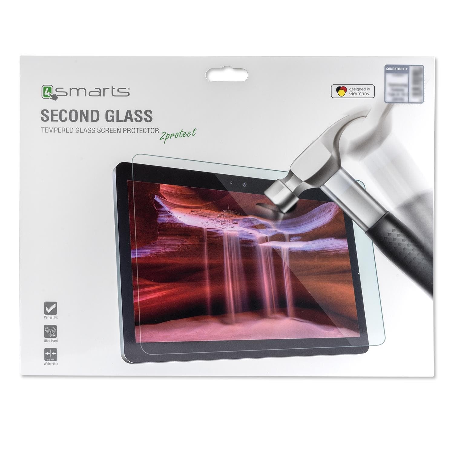 Калено стъклено защитно покритие за дисплея на Samsung Galaxy Tab Active 2 - 4smarts Second Glass 2D Limited Cover (прозрачен)