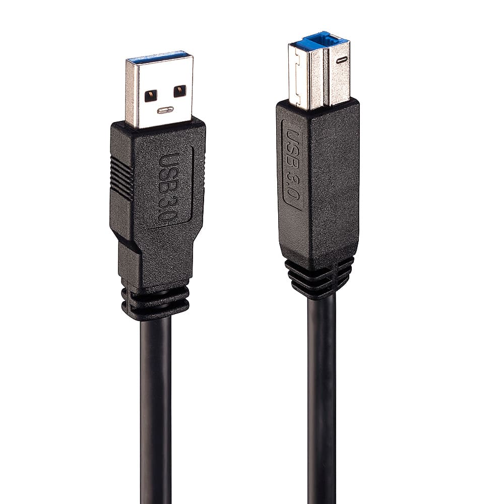 Кабел Lindy 43098, от USB Type A(м) към USB Type B(м), 10m, черен