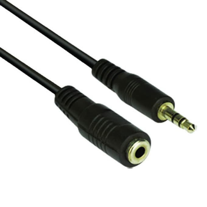 Кабел VCom CV202, 3.5mm Jack(м) към 3.5mm Jack(ж), 1.5m, черен