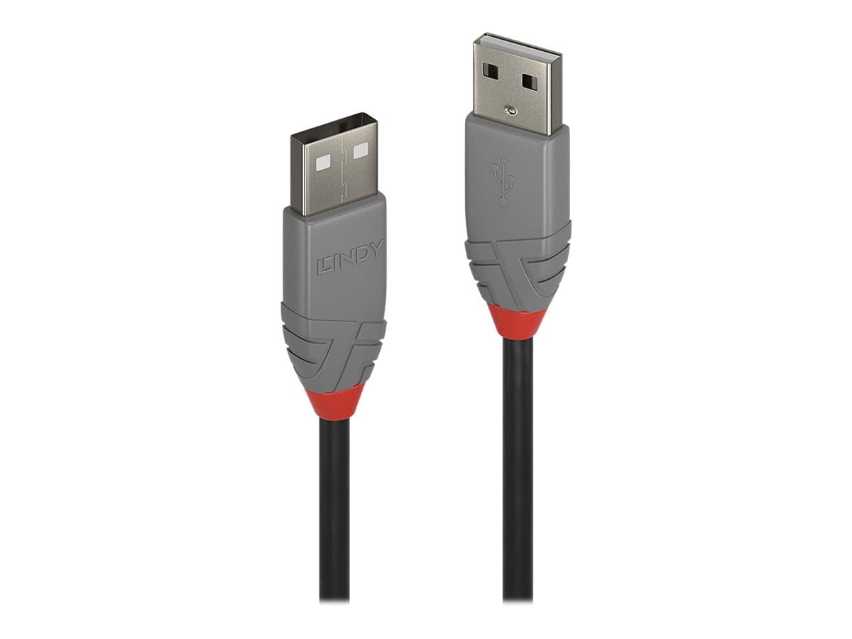 Кабел Lindy LNY-36692, от USB A(м) към USB A(м), 1m, сив