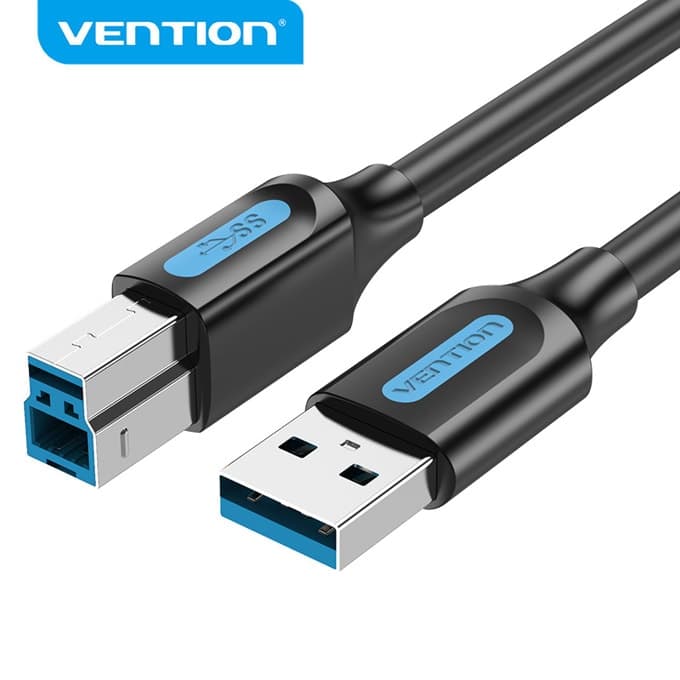 Кабел Vention COOBG, от USB-A (м) към USB-B (м), 1.5m, черен, 5 Gb/s