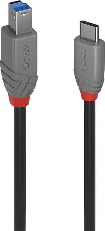 Кабел Lindy Anthra Line (LNY-36666), от USB-C(м) към USB-B(м), 1m, черен, 5Gbps
