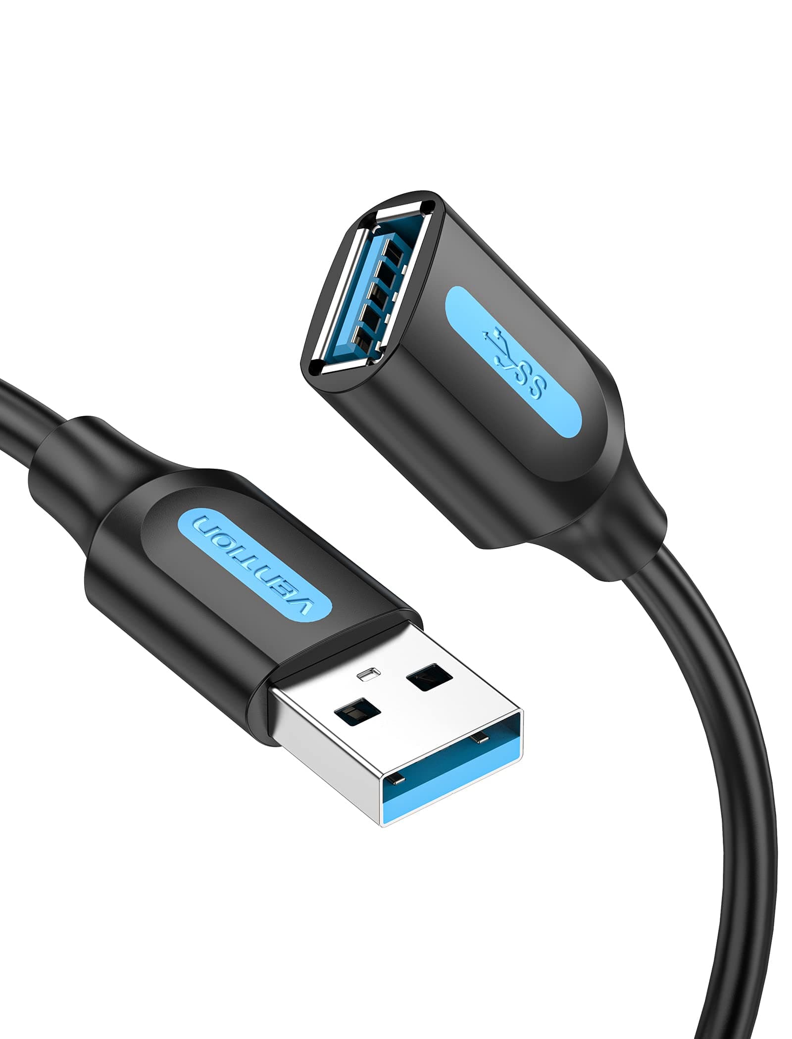 Кабел Vention CBHBH, от USB A(м) към USB A(ж), 2m, черен