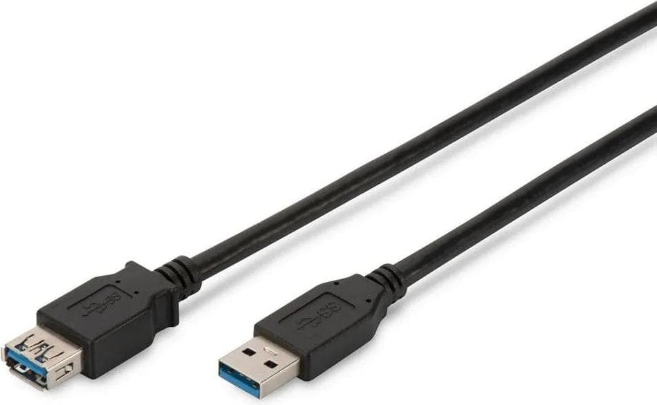 Кабел ASSMANN AK-300203-030-S :USB A(м) към USB А(ж), 3m, черен