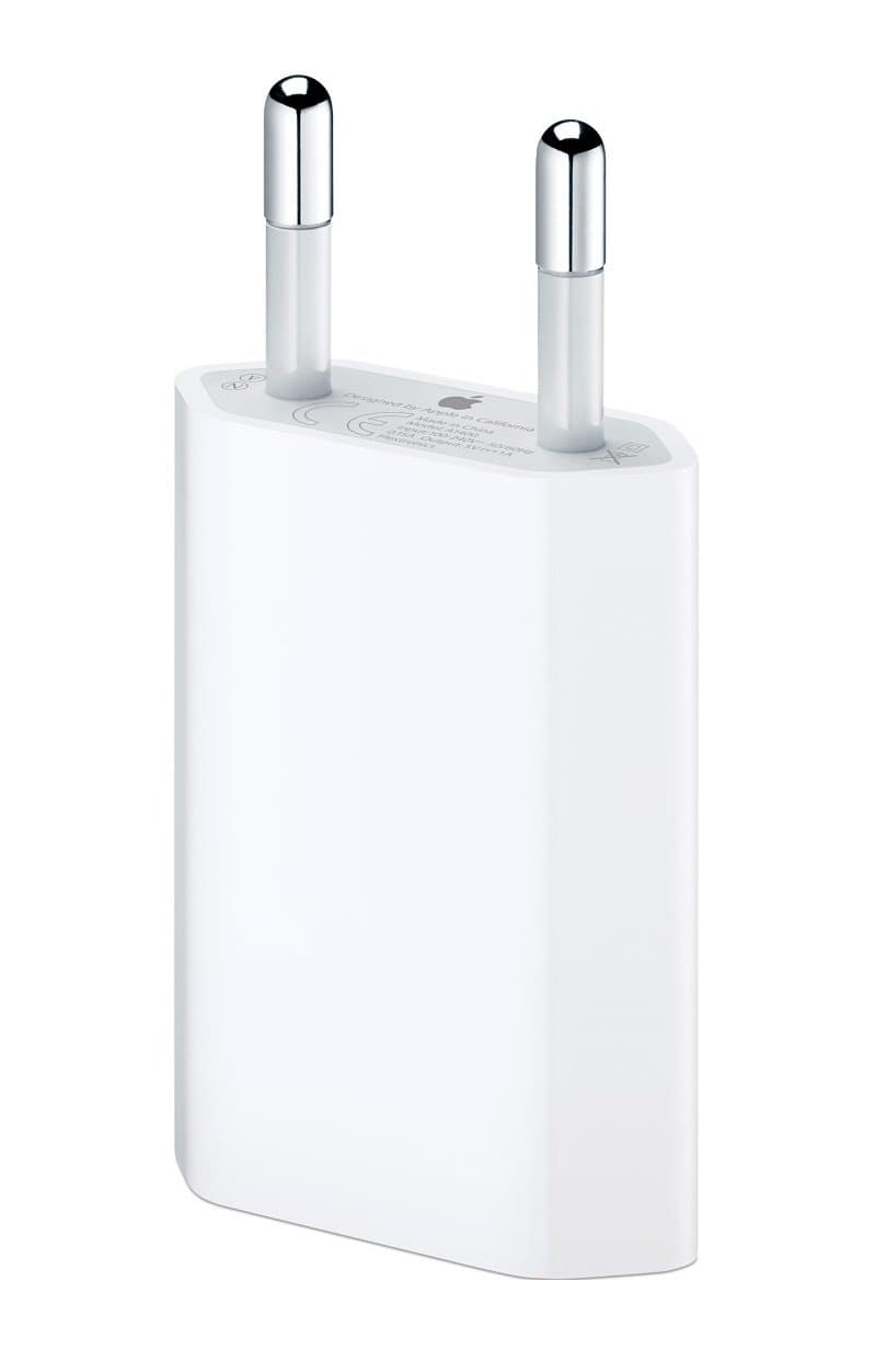 Зарядно устройство Apple md813zm/a за iPhone/iPod, от контакт към USB A(м), 5V, 1А, бяло