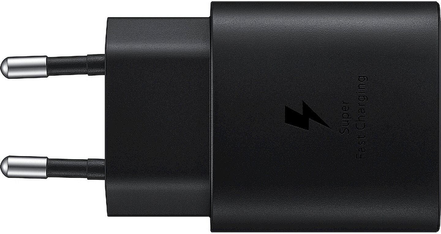 Зарядно устройство Samsung Super Fast Travel Charger, от контакт към USB-C (ж), 25W, черно