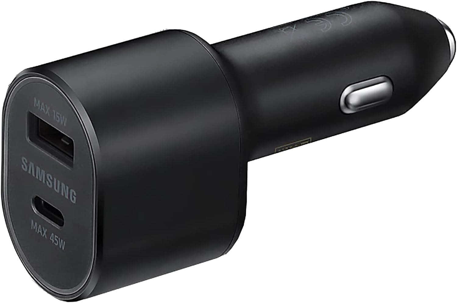 Зарядно устройство за кола Samsung EP-L5300XBEGEU, от автомобилна запалка към USB Type-A/USB Type-C (ж), 12V, 60W, черен