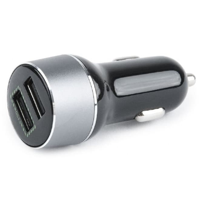Зарядно устройство за кола Gembird EG-U2QC3-CAR-01, от автомобилна запалка към 2x USB-A(ж), 12V/1.5A, сребристо-черно