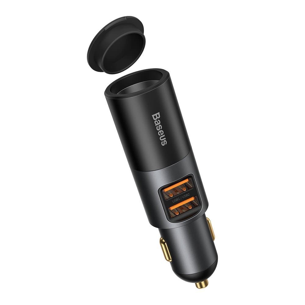 Зарядно за кола Baseus CCBT-D0G, от автомобилна запалка към 2x USB A(ж), 5V/3A, 10V/2A, 12V/2.5A, 60W, черно