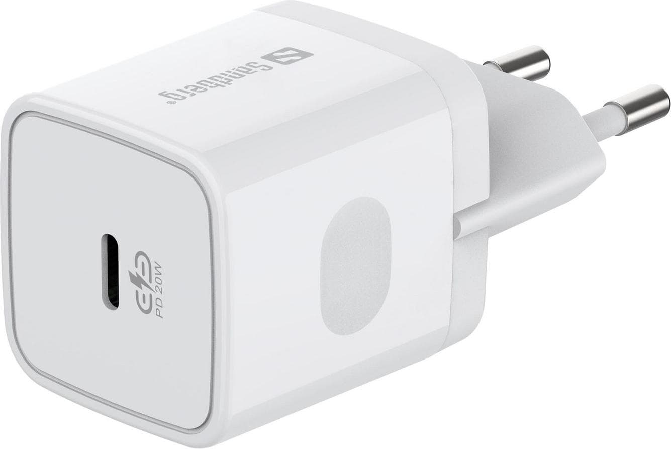 Зарядно устройство Sandberg 441-42, от контакт към USB-C(ж), 12V, 1.67A, бяло, 20W
