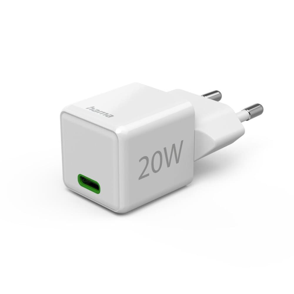 Зарядно устройство Hama 201980, от контакт към 1x USB C(ж), бяло, 20W, QC 3.0