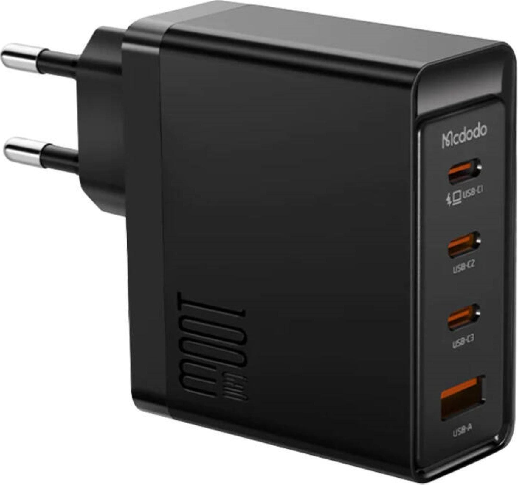 Зарядно устройство McDodo CH-5140, от контакт към 3x USB-C(ж), 1x USB-A(ж), 20V/5A, черно, 100W