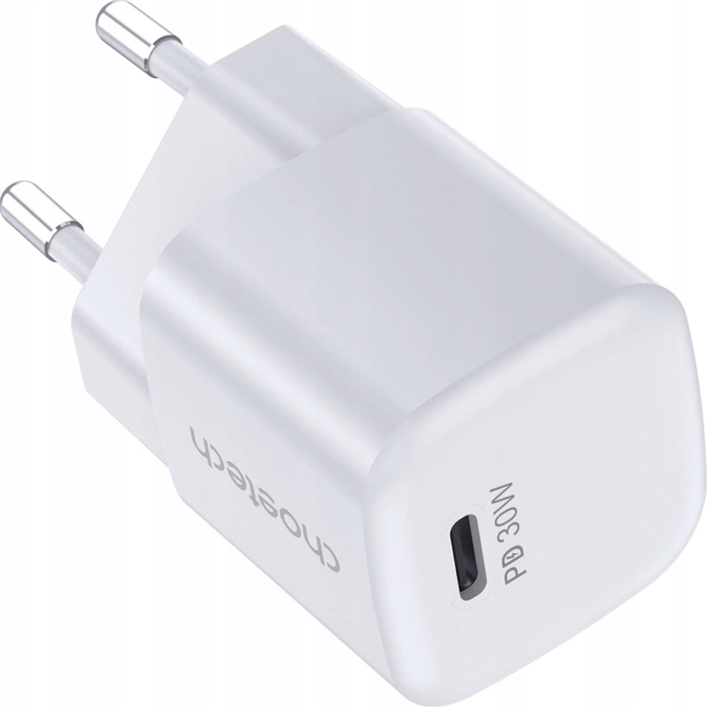 Зарядно устройство Choetech PD5007, от контакт към 1x USB-C(ж), 20V/1.5A, бяло, 30W