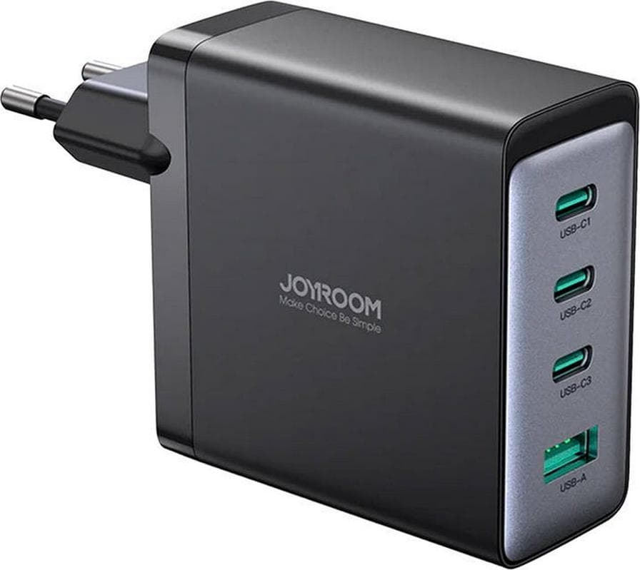 Зарядно устройство Joyroom JR-TCG04EU, от контакт към 3x USB-C(ж), 1x USB-A(ж), 20V/5A, черно, 100W
