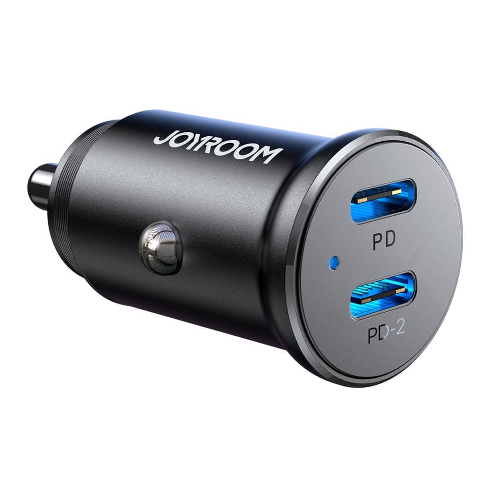 Зарядно устройство Joyroom JR-CCN06, за кола, от автомобилна запалка към 2x USB-C(ж), 12V/2.5A, черно, 30W