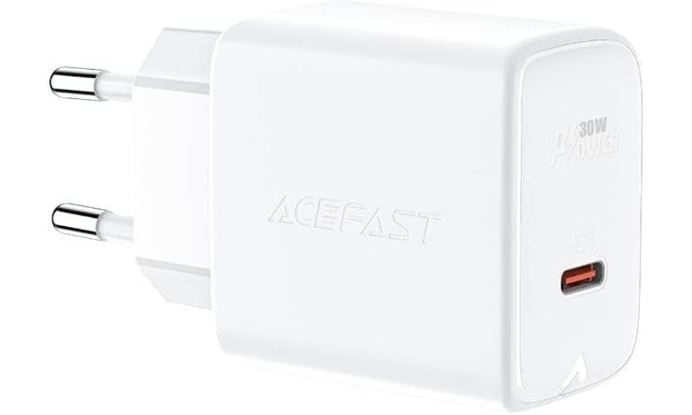 Зарядно устройство Acefast A21, от контакт към 1x USB-C(ж), бяло, 30W, QC 3.0