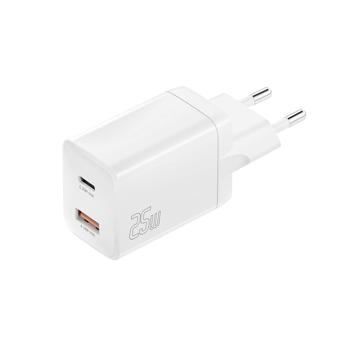 Зарядно устройство 4smarts 540359, от контакт към 1x USB-C(ж), 1x USB-A(ж), 12V/2.08A, бяло, 25W, QC 3.0