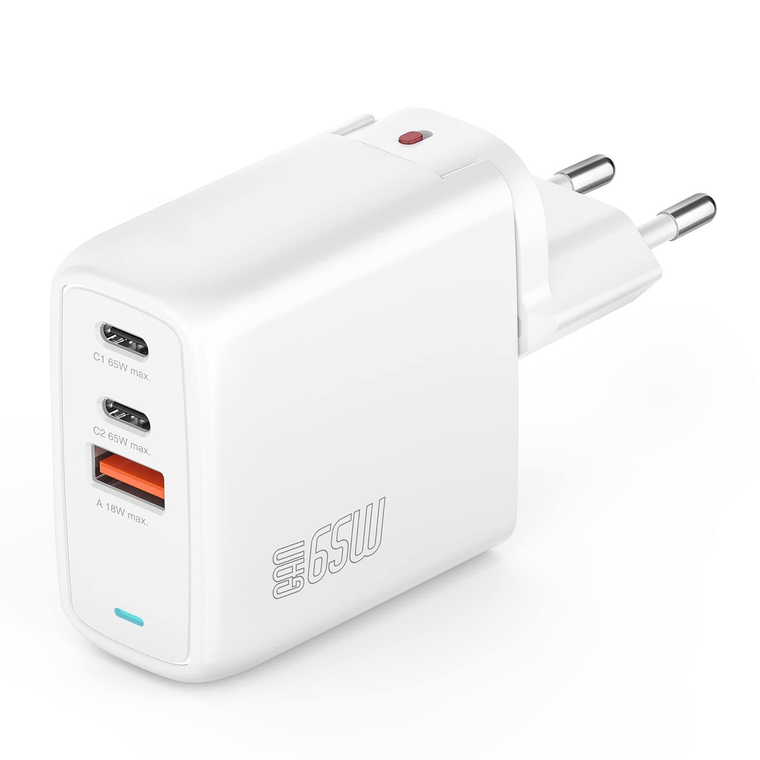 Зарядно устройство 4Smarts 544065, от контакт към 2x USB-C(ж), 1x USB-A(ж), 20V/3.25A, бяло, 65W, QC 4.0+