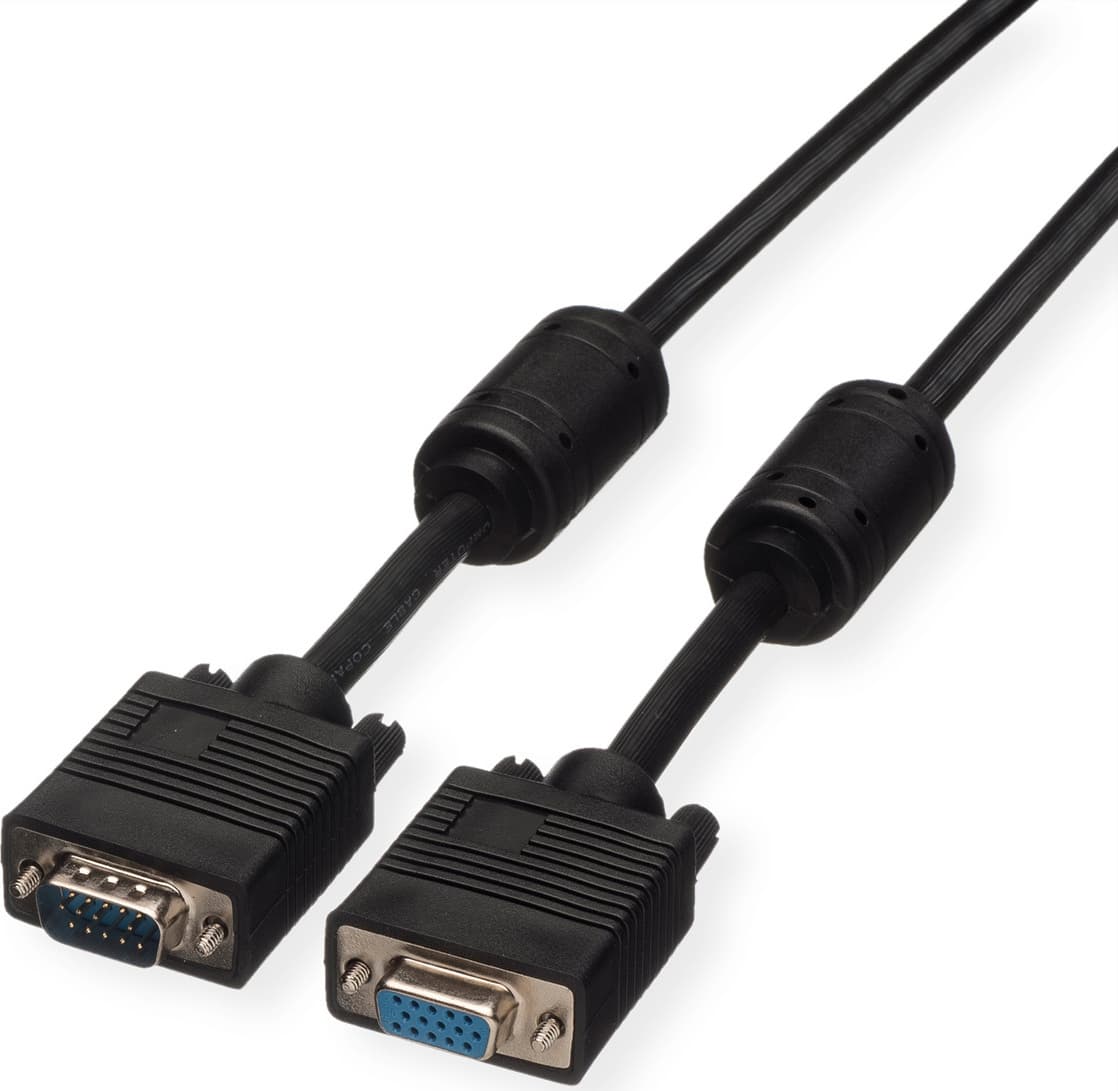 Кабел Roline, VGA(ж) към VGA(м), 2m, черен