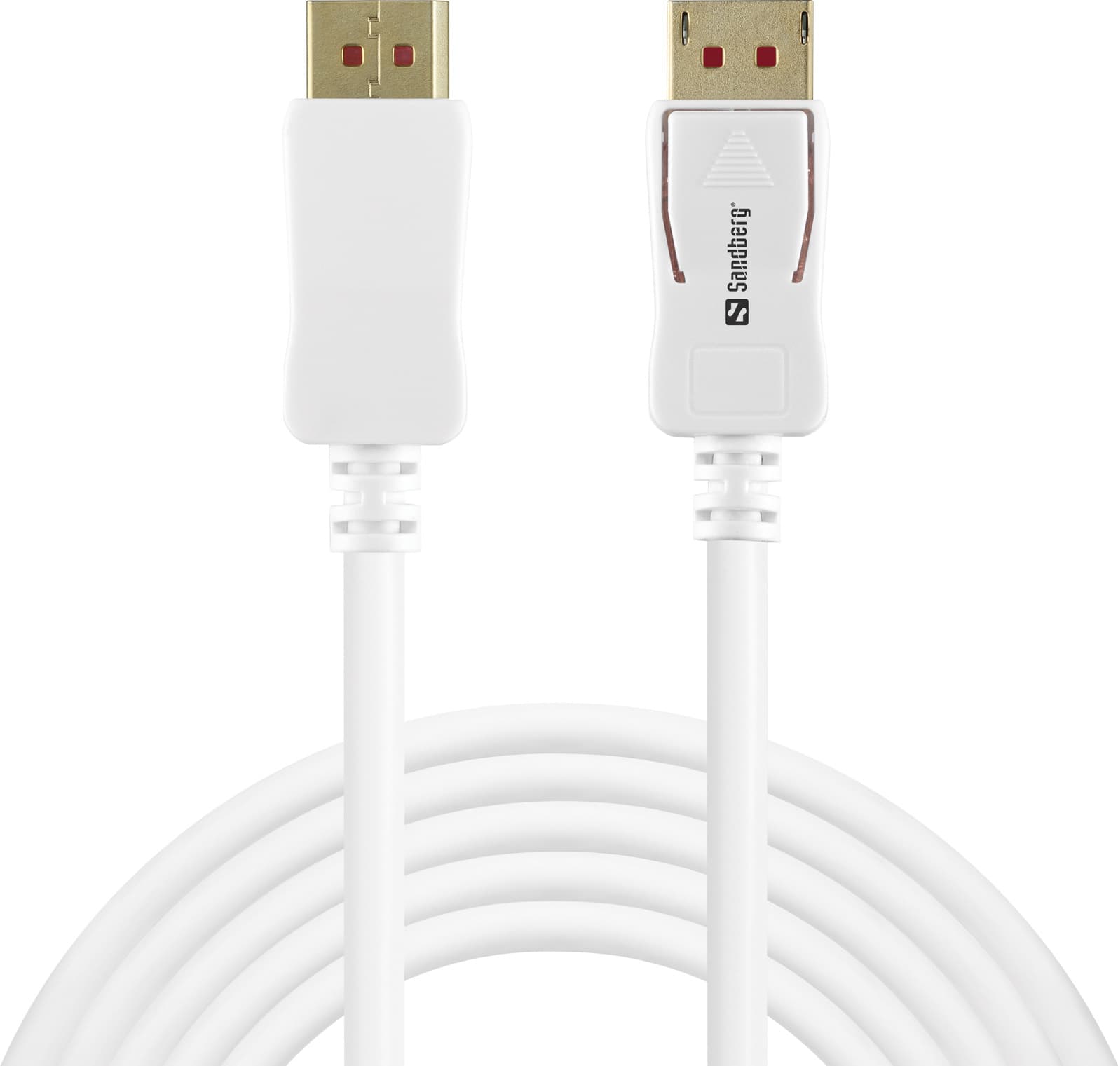 Кабел Sandberg SNB-509-15, от DisplayPort(м) към DisplayPort(м), 8K@60Hz, 2m, бял