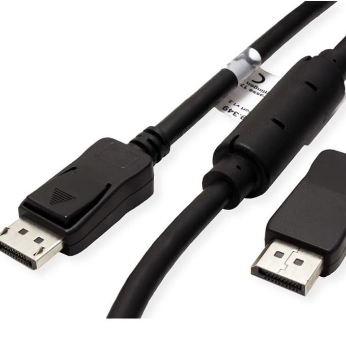 Кабел Roline 14.99.3496, от DisplayPort(м) към DisplayPort(м), 3840x2160 @60Hz, 20m, черен