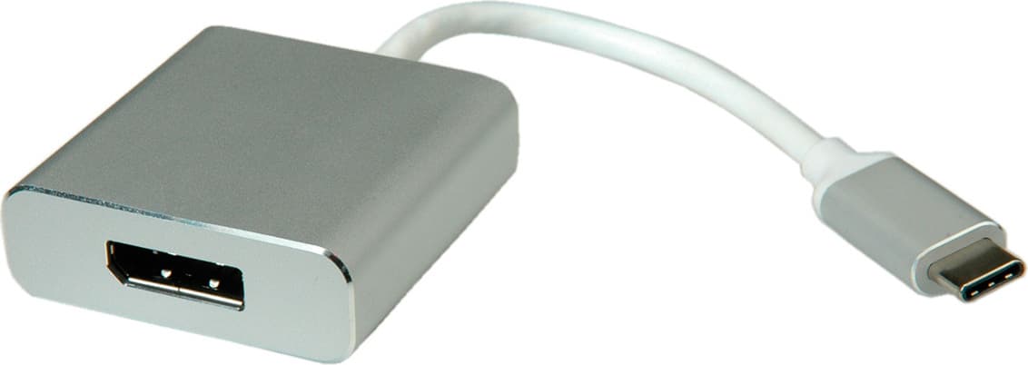 Адаптер Roline 12.03.3220, от USB Type-C(м) към DisplayPort(ж), бял