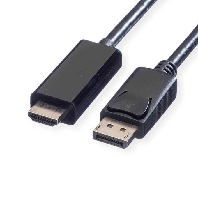 Кабел Roline 11.99.5788, от DisplayPort(м) към UHDTV(м), 3840x2160 @60Hz, 5m, черен