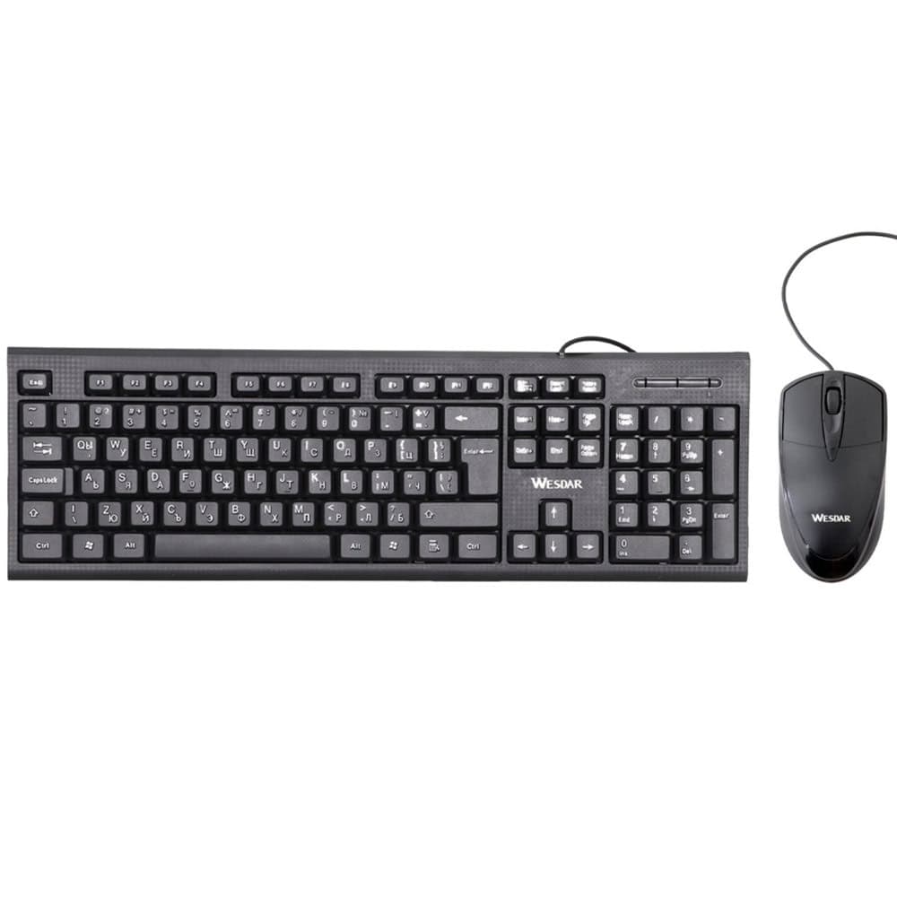 Комплект клавиатура и мишка Wesdar KM5, оптична (1000 dpi), USB, черни