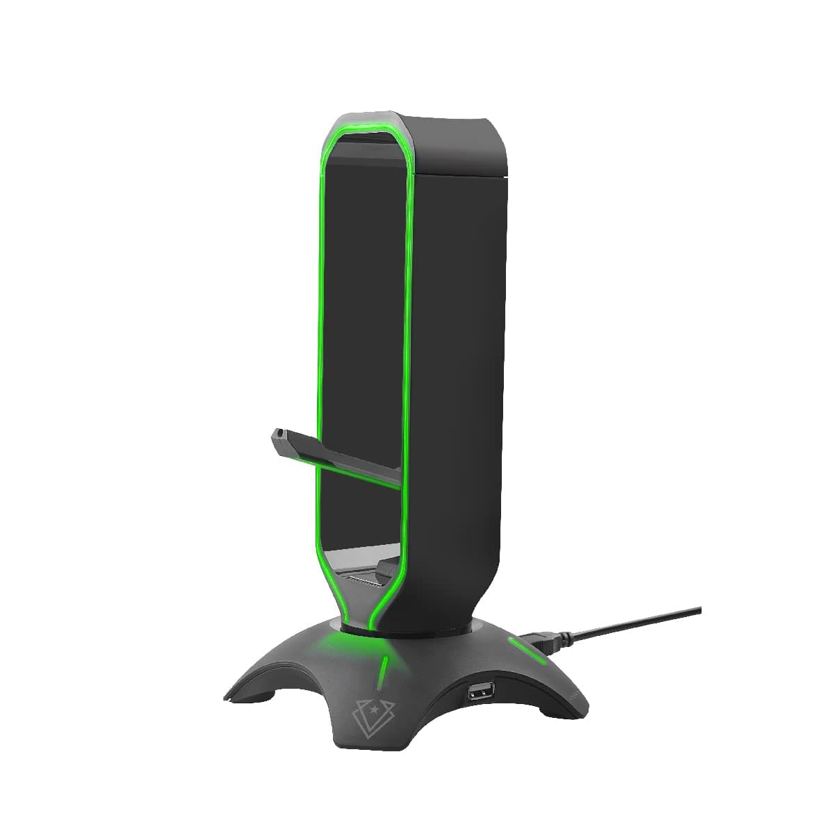 Бънджи за мишка Vertux Gaming Extent Mouse Bungee (MOUEXTENTBK), 2x USB 3.0, стойка за слушалки, RGB подсветка, черно
