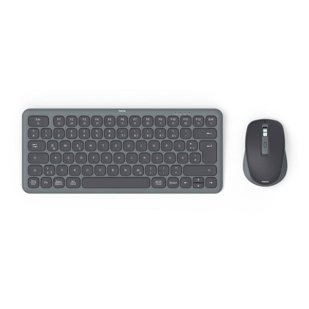 Комплект клавиатура и мишка Hama WKM-500, безжични, 1600dpi, Bluetooth, USB, сиви