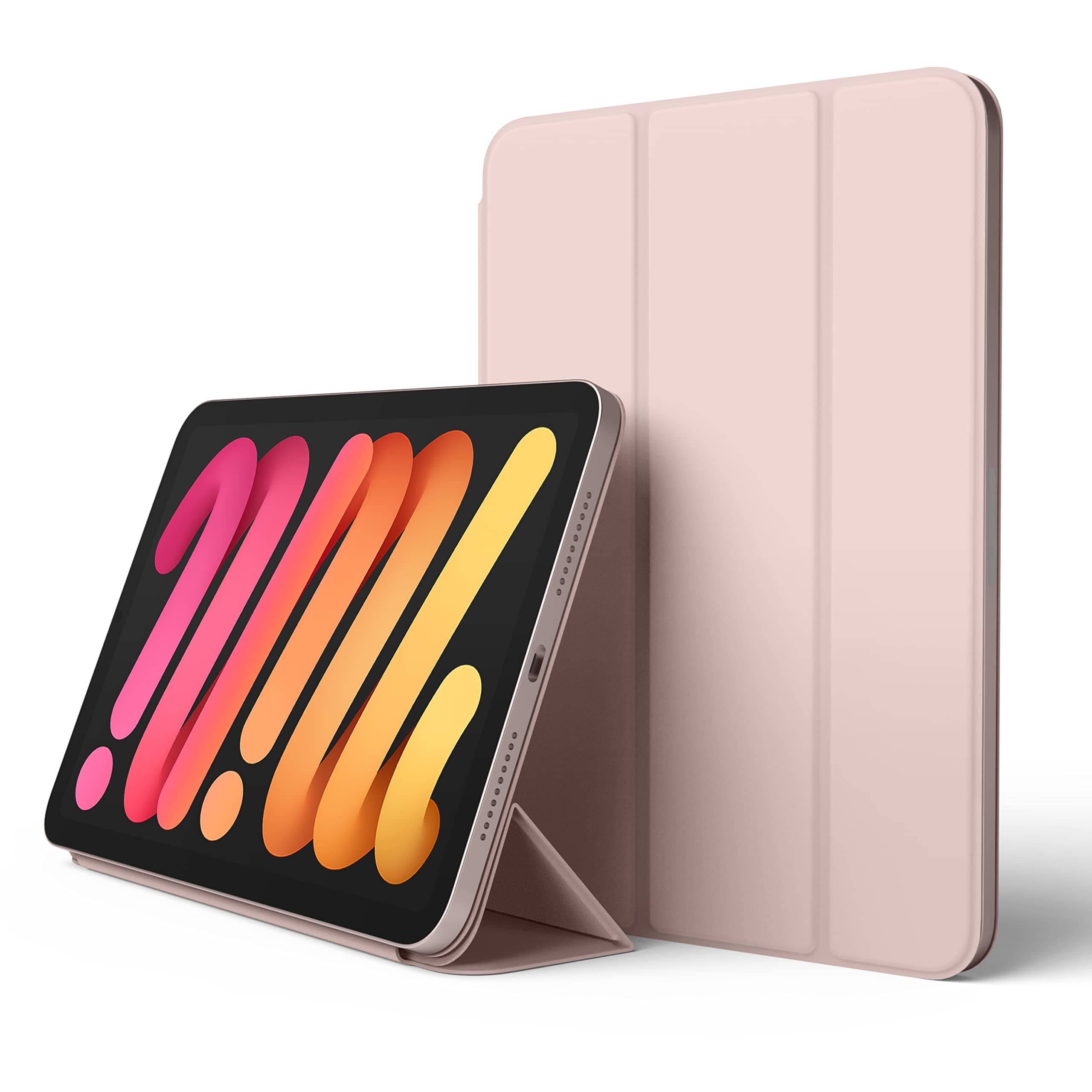 Калъф за таблет Elago Smart Folio Case, за Apple iPad mini 6, магнитен полиуретанов с поставка, розов