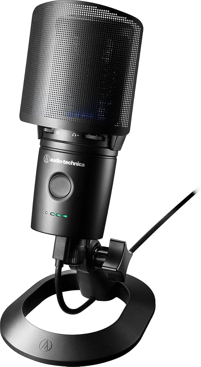 Микрофон Audio-Technica AT2020USB-XP, кондензаторен, кардиоиден, LED подсветка, 24-bit/192kHz запис, USB-C, Jack 3.5mm, черен