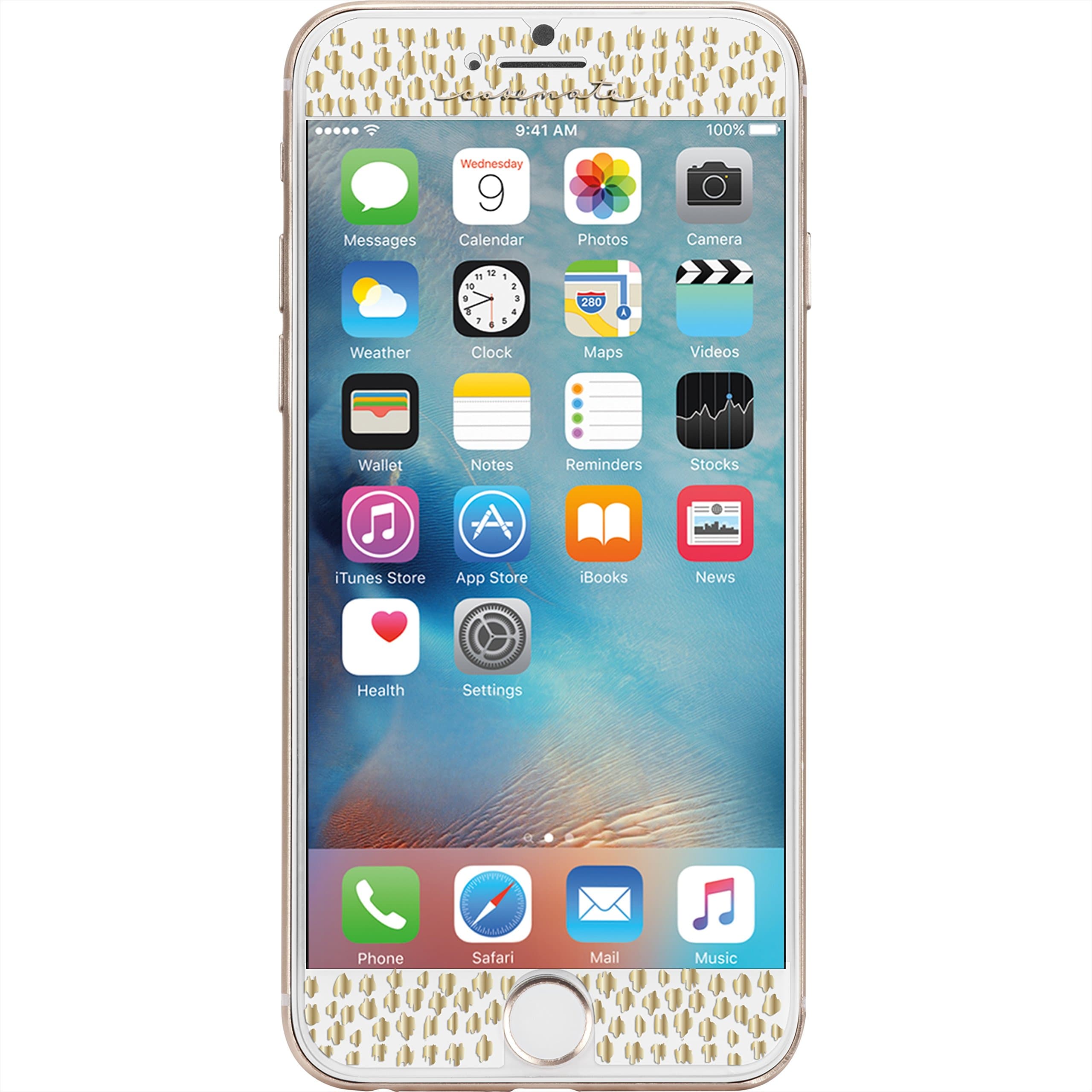 Протектор от закалено стъкло /Tempered Glass/, CaseMate CM034976X, за iPhone 8/7/6S/6, златна рамка