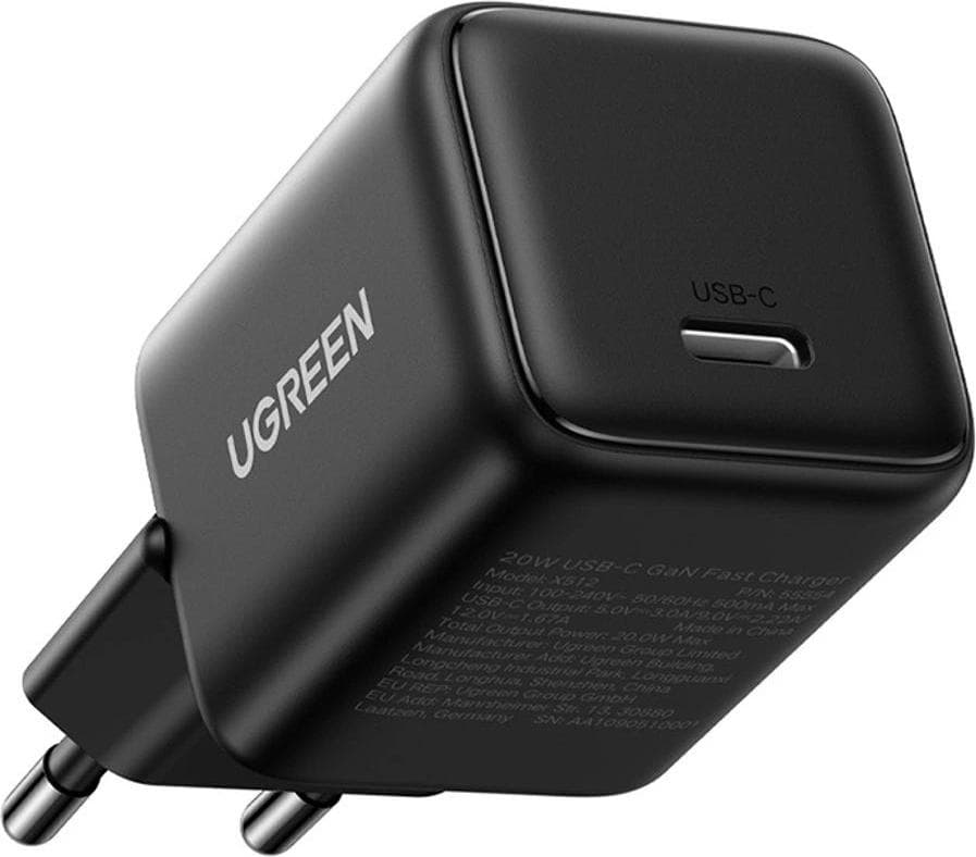 Захранване за ел. мрежа с USB-C изход с технология за бързо зареждане - Ugreen X513 GaN Fast Wall Charger 30W (черен)