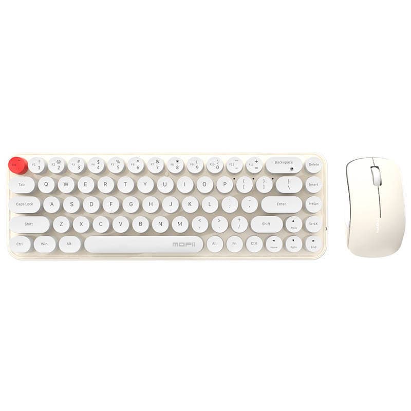 MOFII Bean Wireless Keyboard and Mouse Set 2.4 GHz- комплект безжични клавиатура и мишка (бял-бежов)