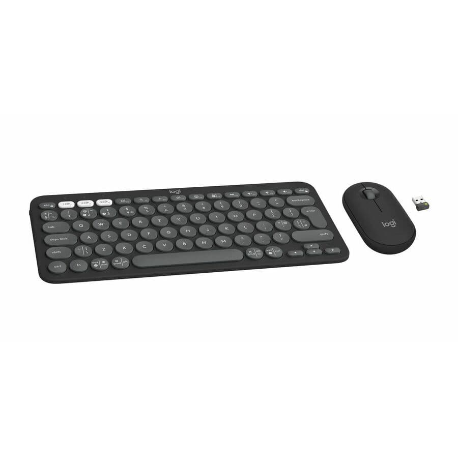 Комплект безжична мишка и безжична клавиатура за Mac за PC - Logitech Pebble 2 Combo Multi-Device Bluetooth Keyboard With Mouse (черен)