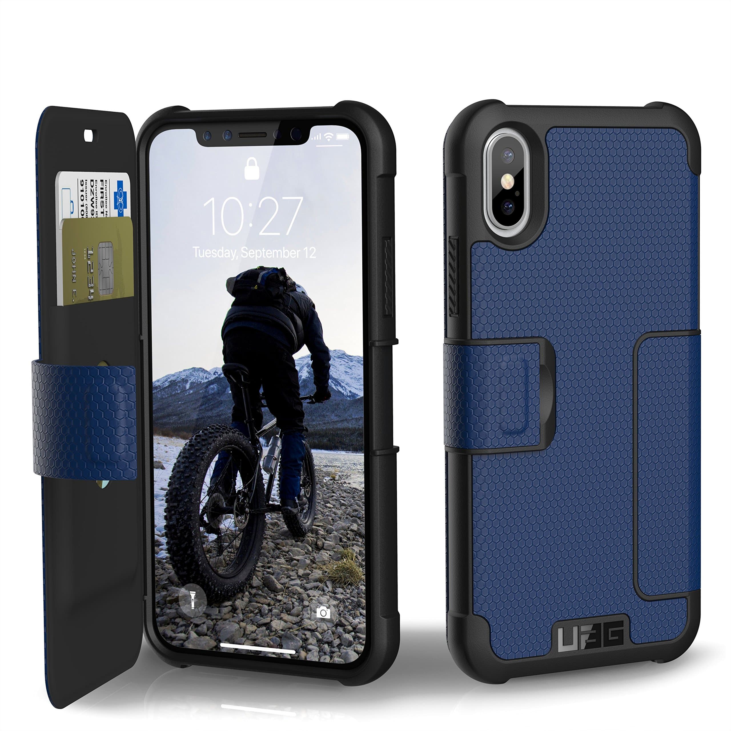 Калъф за Apple iPhone XS, хибриден, Urban Armor Metropolis IPHX-E-CB, тип портфейл, удароустойчив, син