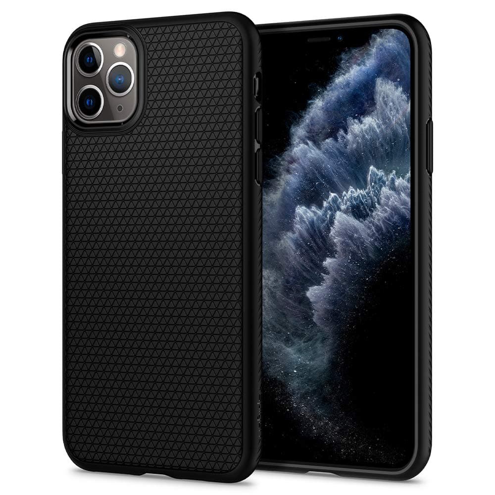 Калъф за Apple iPhone 11 Pro, термополиуретанов, Spigen Liquid Air 077CS27232, черен-мат