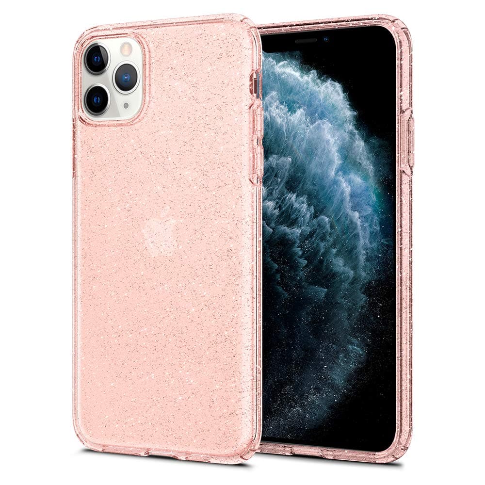 Калъф за Apple iPhone 11 Pro Max, термополиуретанов, Spigen Liquid Crystal Glitter 075CS27132, розов