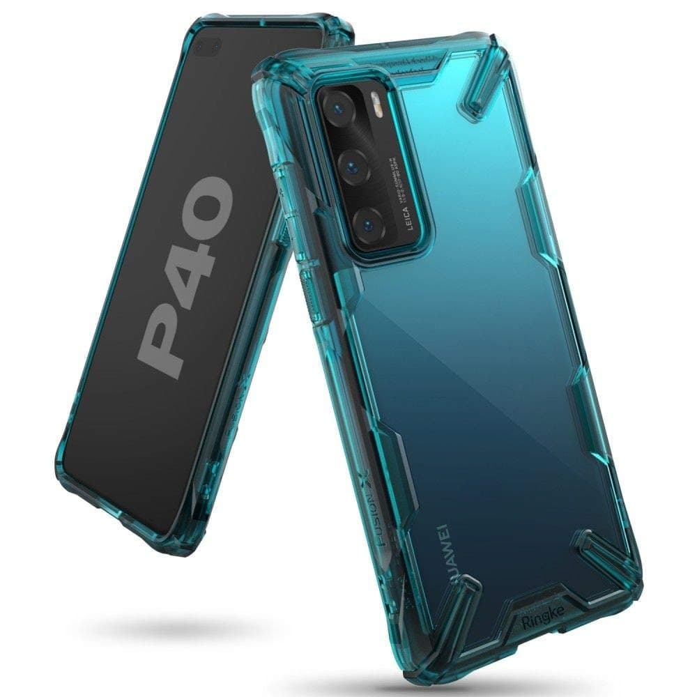 Калъф за Huawei P40, хибриден, Ringke Fusion X Case (FUSG0054), удароустойчив, син