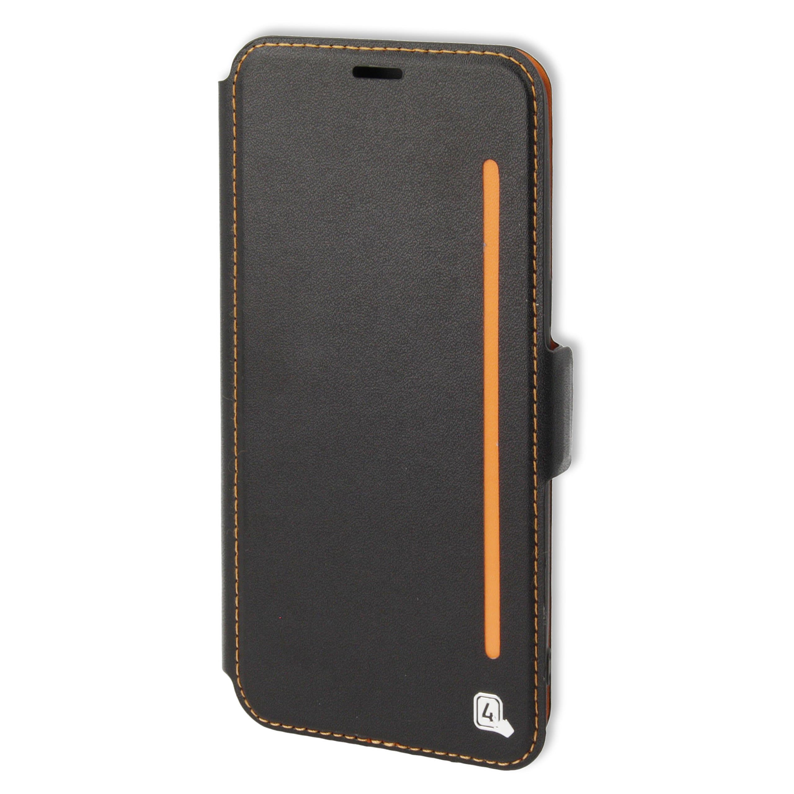 Калъф за Apple iPhone XS/X, flip-cover, еко кожа, 4smarts Flip Case Two Tone, с поставка, с магнит, черен