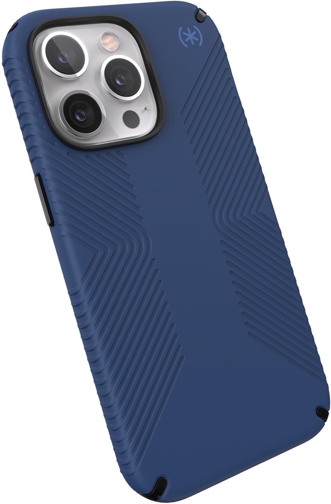 Калъф за Apple iPhone 13 Pro, поликарбонатов, Speck Presidio2 Grip Coastal Blue (141712-9128), удароустойчив, антимикробно покритие Microban, син