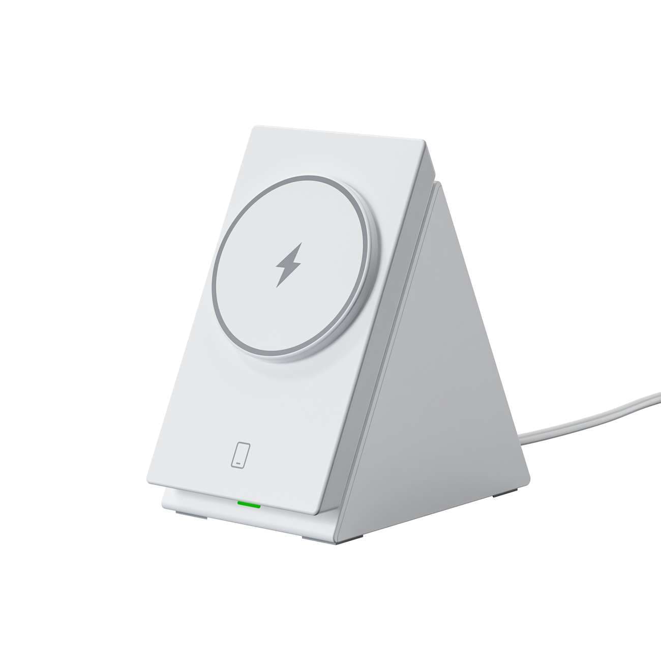 Тройна поставка (пад) за безжично зареждане за iPhone с Magsafe, Apple Watch и AirPods - Choetech T600 3-in-1 Inductive Wireless Charging Station 15W (бял)