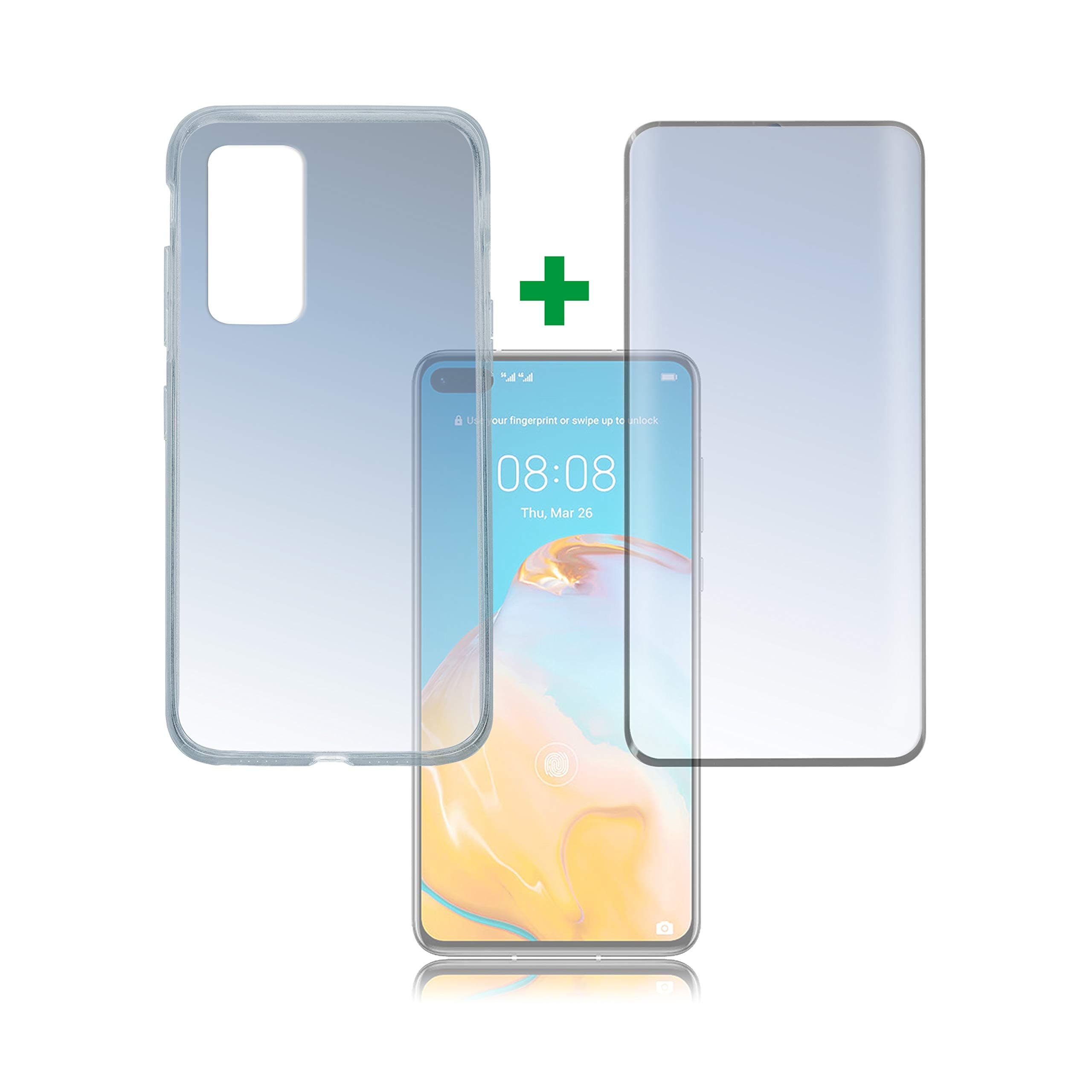 Протектор от закалено стъкло /Tempered Glass/, 4smarts, за Huawei P40, силиконов (TPU) кейс