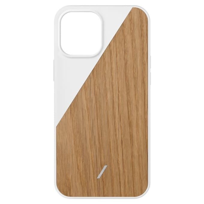 Калъф за Apple iPhone 12 Pro Max, термополиуретанов, Native Union Clic Wooden Case, бял