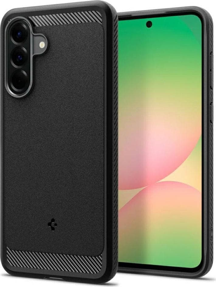 Тънък качествен силиконов (TPU) калъф за Samsung Galaxy A56 5G - Spigen Rugged Armor Case (черен)